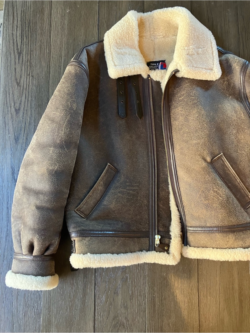 Schott NYC Classic B-3 Sheepskin Leather Bomber Jacket